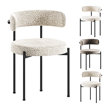 Cb2 Inesse Dining Chair Boucle 3D model image 1 