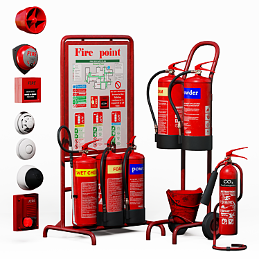 Fire Safety Collection Kit 3D model image 1 