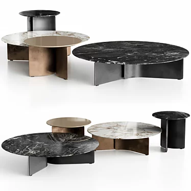 Customizable Coffee Tables: WAVE Collection 3D model image 1 