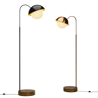 Modern Minimalist Dome Floor Lamps 3D model image 1 