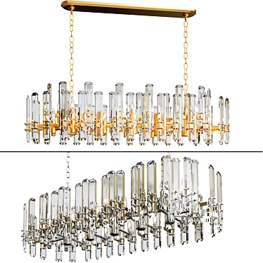 Linear Chandelier with Elegance 3D model image 1 