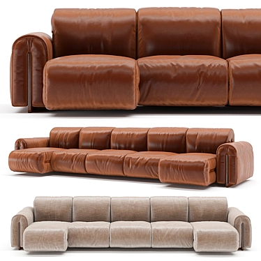 Modular Natuzzi Sofa 3D Model 3D model image 1 