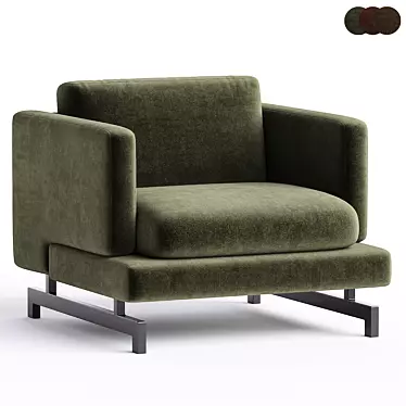 Natuzzi Italia Jeremy Armchair, Fabric Design 3D model image 1 