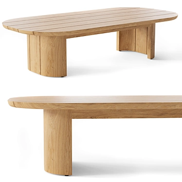 Lux Teak Coffee Table 66 3D model image 1 