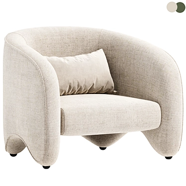 Modern Upholstered Armchair YUZU 3D model image 1 