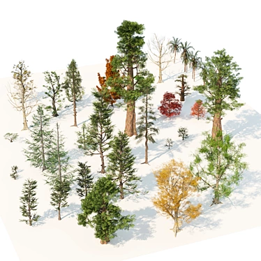 Low Poly Tree Models Collection 3D model image 1 