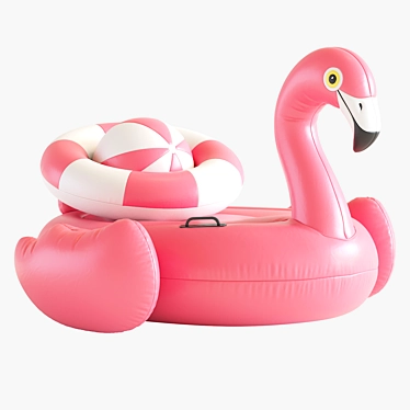 Tropical Flamingo Inflatable Pool Float 3D model image 1 