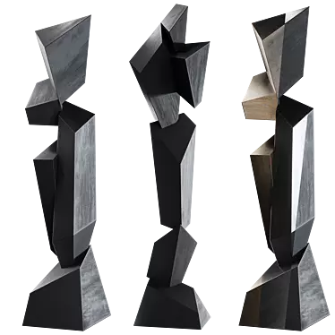 Modern Abstract Sculpture Set 3D model image 1 