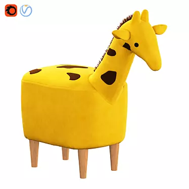 Sweet Giraffe Combi Kids Pouf 3D model image 1 