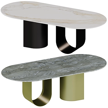 Modern Ceramic Top Metal Table 3D model image 1 