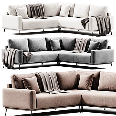 Modern Relaxing 5-Seater Corner Sofa 3D model image 1 