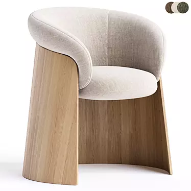 Modern Minimalist Wooden Chair 3D model image 1 