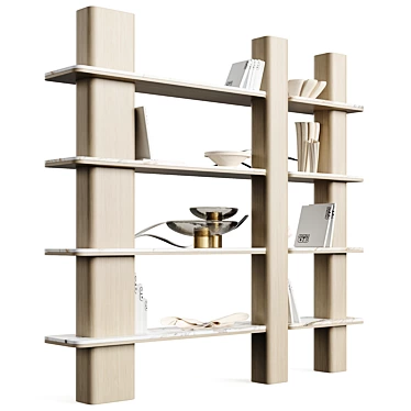 Elegant Home Bookshelf Collection 3D model image 1 