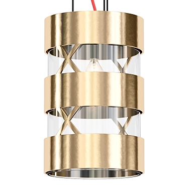 Modern Steel Pendant Light 3D model image 1 