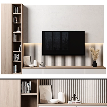 Modular TV Wall Unit 3D model image 1 