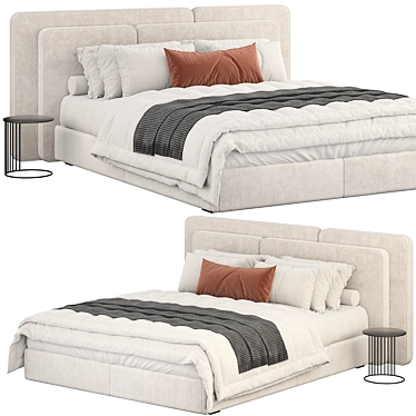 Modern Bed Furniture Set Rendered 3D model image 1 