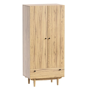 Orland-2 Wood Wardrobe Cabinet 3D model image 1 