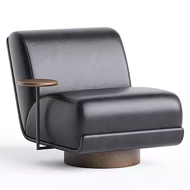 Modern Bronwyn Leather Swivel Chair 3D model image 1 