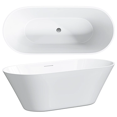 V+A Oval Freestanding Bath White 3D model image 1 