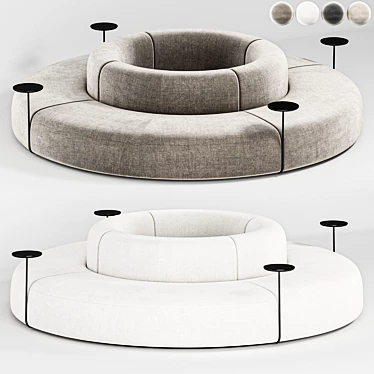 Modular Fabric Sofa: Artiko Sectional 3D model image 1 