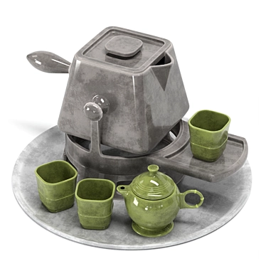 Elegant Kitchen Tableware Set 04 3D model image 1 