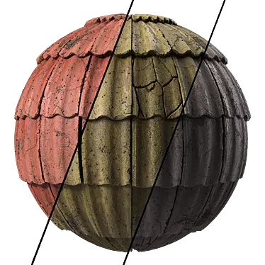 Concrete Roof Tile Materials Texture 3D model image 1 