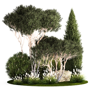 Alpine Topiary Tree Set 3D model image 1 