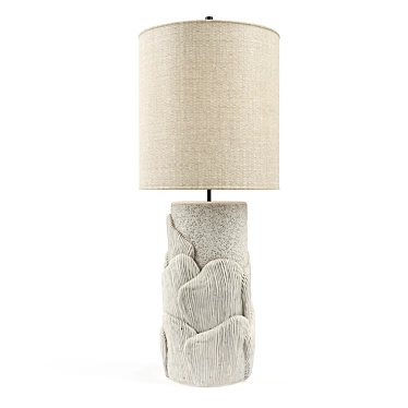  Metal and Fabric Table Lamp 3D model image 1 