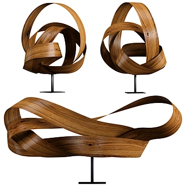 Modern Wooden Sculpture 3D Model 3D model image 1 