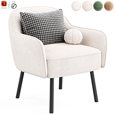 Contemporary Stewart Upholstered Armchair 3D model image 1 