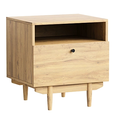 Orland Wood Bedside Table 3D model image 1 