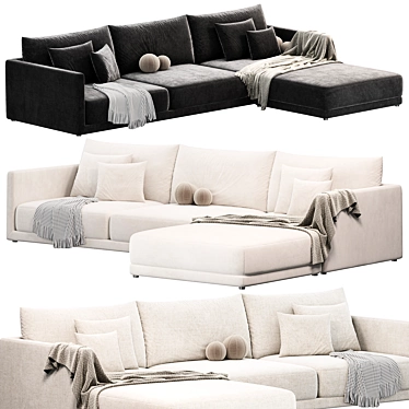 Modern Poliform Bristol with Ottoman 3D model image 1 