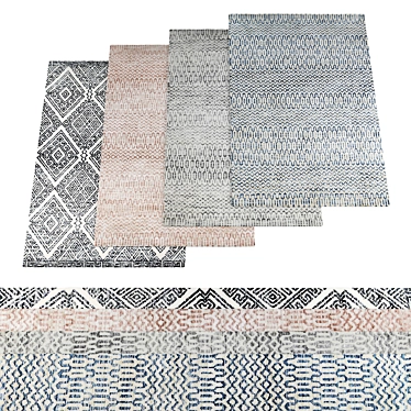 Random Textured Rugs Set 3D model image 1 