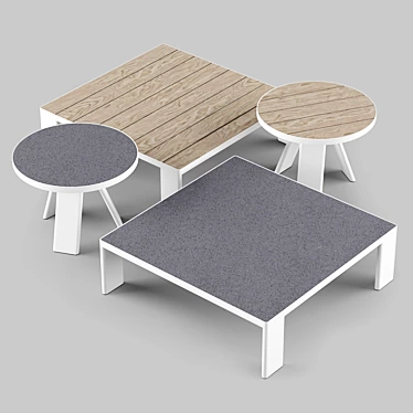 Modern Minimalist Coffee Tables Set 3D model image 1 