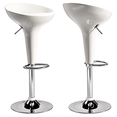 Luxury White Nail Bar Stool 3D model image 1 