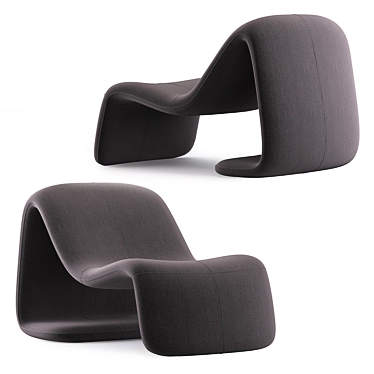 Elegant Mineira Armchair in Velvet 3D model image 1 