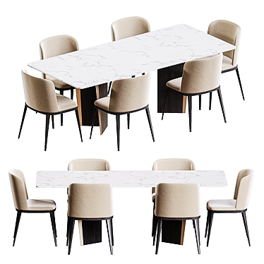 Elegant Dining Set Ensemble 3D model image 1 