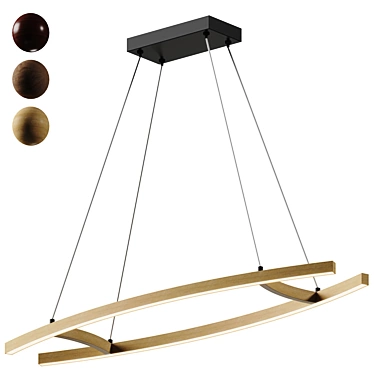 Contemporary LED Linear Suspension Light 3D model image 1 