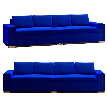 Luxurious Amy Somerville Four Seat Sofa 3D model image 1 