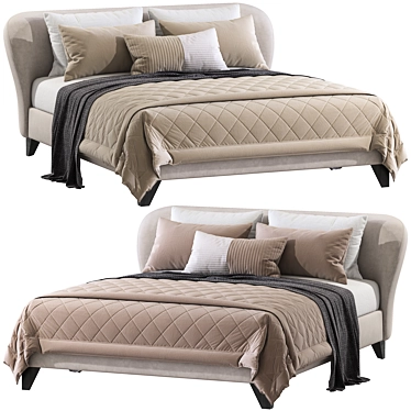 Modern Carnaby Bed 3D Model 3D model image 1 