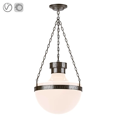 Vintage Brass and Glass Lantern 3D model image 1 