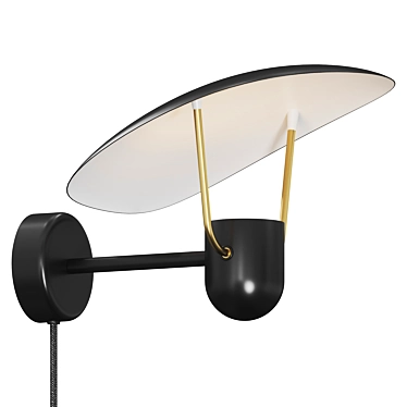 Modern Fabiola Sconce in Black 3D model image 1 