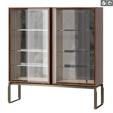 Modern Italian Glass Display Cabinet 3D model image 1 