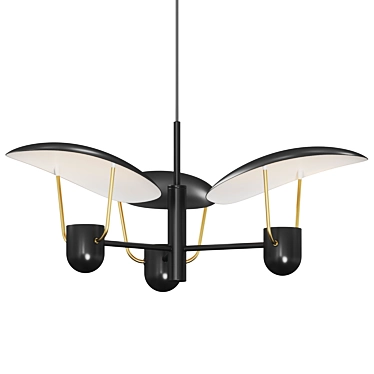 Minimalist Brass Pendant Light 3D model image 1 