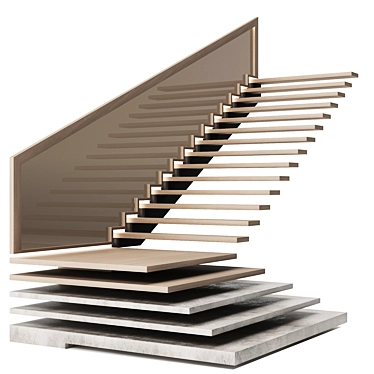 Modern Style Staircase for Interiors 3D model image 1 