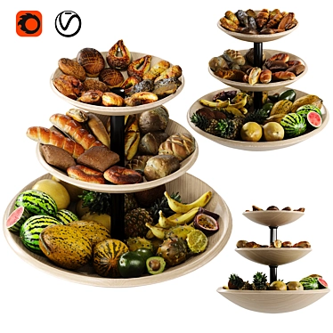 Fresh Bakery and Fruits Bundle 3D model image 1 