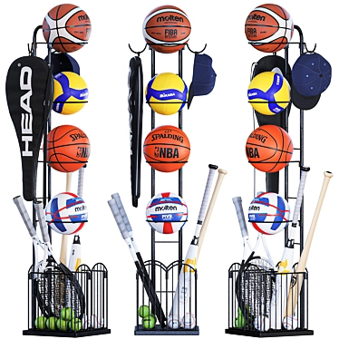 Sport Set Organizer Equipment Storage 3D model image 1 