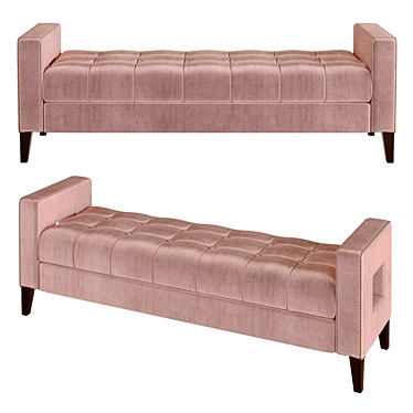 Bloomsbury Bench: Velvet Elegance & Aesthetic 3D model image 1 