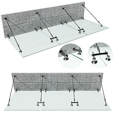 Modern Glass Canopy 3D Model 3D model image 1 