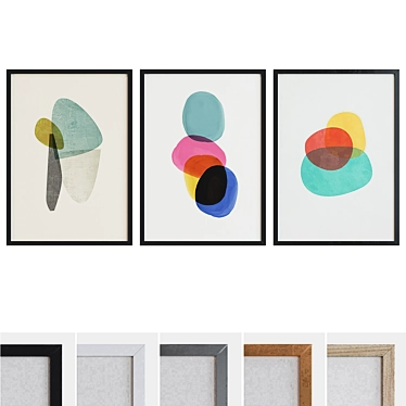 Modern Abstract Picture Frame Set 3D model image 1 